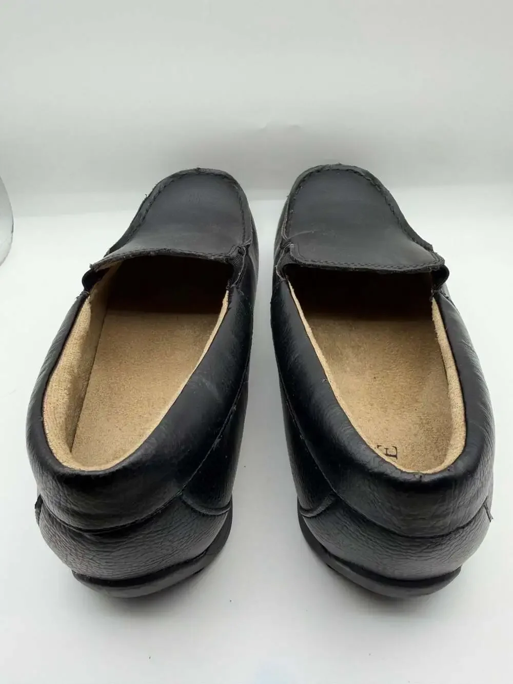 Boys Black Leather Loafers Size 6 Slip On Casual Dress Shoes